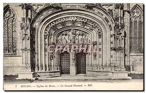 Carte Postale Ancienne Bourg Eglise de Brou Le Grand Portail