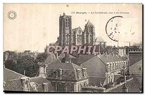 Carte Postale Ancienne Bourges la Cathédrale vue a vol d'oiseau