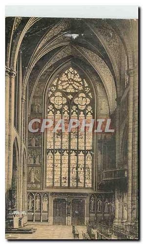 Carte Postale Ancienne Liege la Cathédrale Saint Paul vue du transept sud et de la verriere donne...