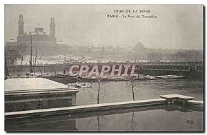 Crue de la Seine Carte Postale Ancienne Paris Inondation Le pont du Trocadero