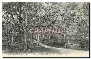 Carte Postale Ancienne Fontainebleau La forêt Le Carrefour du Nid de l'Aigle
