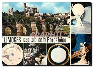 Carte Postale Moderne Limoges Capitale de la Porcelaine la cathédrale et le POnt Saint Etienne Fa...