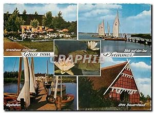 Carte Postale Moderne Gruss vom Dummer Strandhaus Schomaker Blick auf den See Olgahafen Altes Bau...