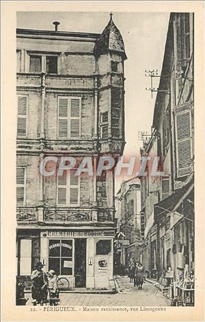 Carte Postale Ancienne PERIGIEUX. Maison renaissance Rue Limogeune Cremerie