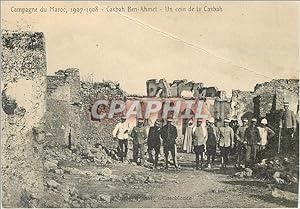 Carte Postale Ancienne Campagne du Maroc Casbah Ben Ahmet Un coin de la Casbah