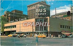 Carte Postale Ancienne Overland Greyhound Bus Depot One of the newest and most modern bus depots ...
