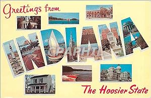 Carte Postale Ancienne Greetings from The Hoosier State