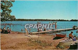 Carte Postale Ancienne Epworth Forest Bathing Beach Lake Webster Indiana