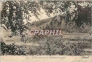 Carte Postale Ancienne Les Jolis Bords du Lac Chambon Plage