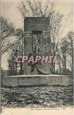 Carte Postale Ancienne Rethondes Monument de l'Armistice par Edgard Brandt a Paris