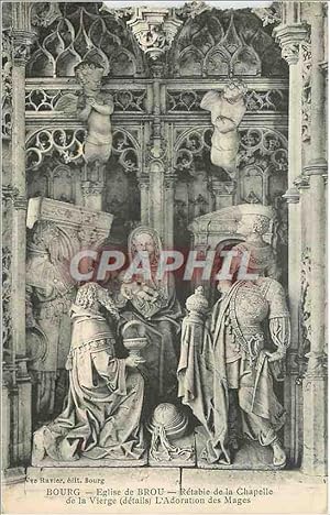 Carte Postale Ancienne Bourg Eglise de Brou Retable de la Chapelle de la Vierge L'Adoration des M...