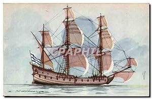 Bateau Boat Carte Postale Ancienne Flute Le navire de commerce Transport (ship)