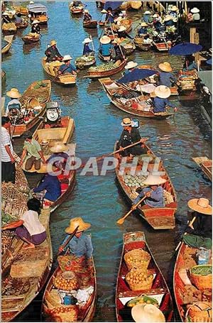 Carte Postale Moderne Floating Market Only can be seen in thailand Tourists like very much