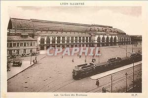 Carte Postale Ancienne Lyon Illustre La Gare des Brotteaux Tramway