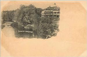 Carte Postale Ancienne Scene at Riverton Phare Portland Lighthouse