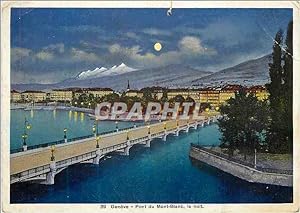 Carte Postale Moderne Geneve Pont du Mont Blanc la nuit