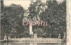 Carte Postale Ancienne Tivoli Villa d'Este Una vedula del Giardino con la vasca la Cascata e l'id...