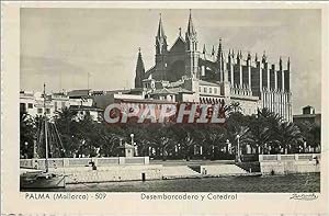 Carte Postale Ancienne Palma Mallorca Desembarcadero y Catedral Cliches Tiraje Talleres A Zerkowi...