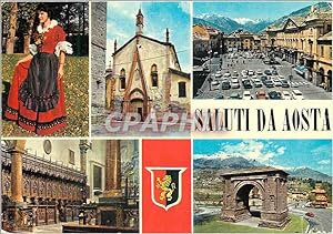 Carte Postale Moderne Aosta Costume Collegiale di S Orso Plazza