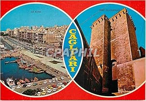 Carte Postale Moderne Cagliari Via Roma Torre dell Elefante