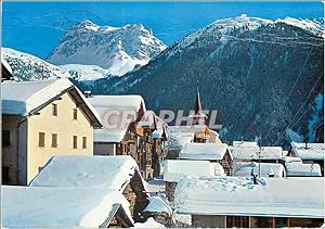 Carte Postale Moderne St Luc en hiver Val d Anniviers Vs Suisse ouverte toute l année telesiege p...