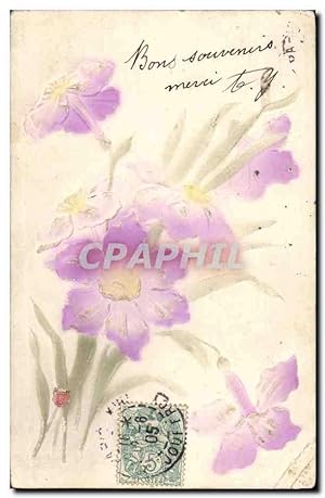Voeux - fleur - flower - daffodil - Bons souvenir - Carte Postale Ancienne