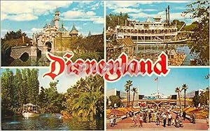 Carte Postale Moderne Disneyland Sleeping Beauty Castle Mark Twain steamboat Jungle Cruise Tomorr...