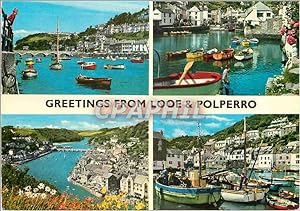 Carte Postale Moderne Greetings From Looe Polperro Cornwall