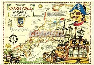 Carte Postale Moderne Cornwall The County of Hidden Treasure Pirate