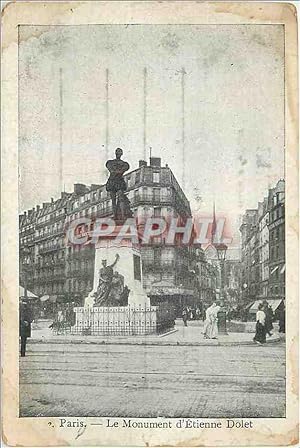 Carte Postale Ancienne Paris Le Monument d'Etienne Dolet