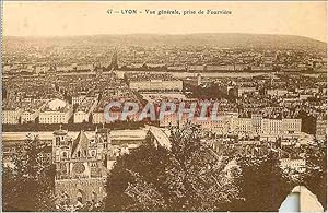 Carte Postale Ancienne Lyon vue générale prise de Fourviere