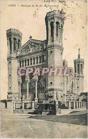 Carte Postale Ancienne Lyon Basilique de N D de Fourviere