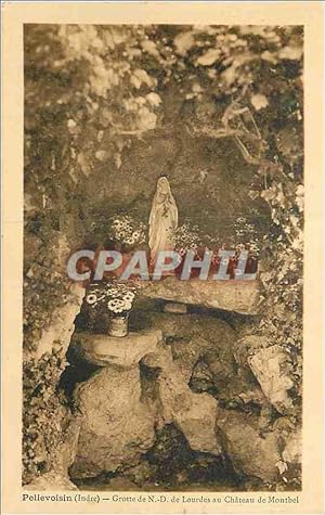 Carte Postale Ancienne Pellevoisin (Indre) Grotte de ND de Lourdes au Château de Montbel