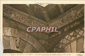 Carte Postale Ancienne le Puy le Cloître Corniche Représentant les Peches Capitaux (IXe siecle) l...