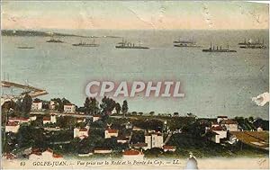 Carte Postale Ancienne Golfe Juan vue prise sur la Rade et la Pointe du Cap