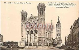 Carte Postale Ancienne Lyon Nouvelle Eglise de Fourviere Edifiee de 1872 a 1884
