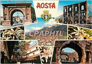Carte Postale Moderne Aosta Arco di Augusto Teatro Romano nello slondo M Emilius Chiostro Collegi...