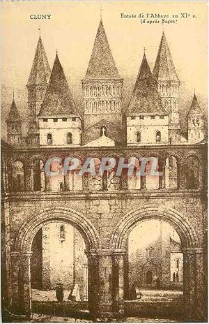 Carte Postale Ancienne Cluny entrée de l abbaye au xi s(d apres sagot)