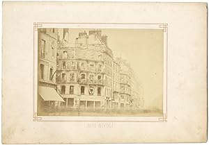 France, Paris, rue de Rivoli incendiée, la Commune de Paris 1871