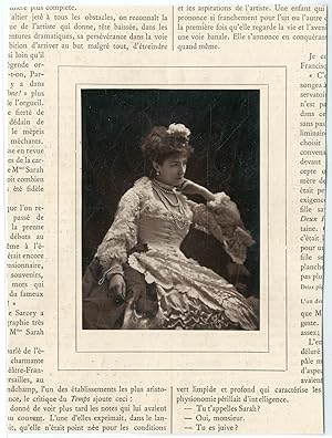 Sarah Bernhardt (1844 - 1923), est une actrice française