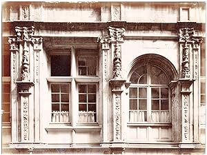 France, Rouen, entourage de fenêtres, sculptures, ornements