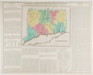 Connecticut. Geographical, Historic and Statistical Map of Connecticut