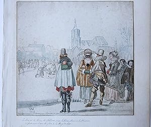 Antique printdrawing | Winterkoning: The King and queen of Bohemia on the ice, published 1766, 1 p.