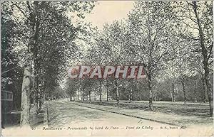 Carte Postale Ancienne Paris Asnieres Promenade du Bord de l'Eau Pont de Clichy