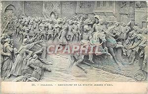 Carte Postale Ancienne Orleans Bas Relief de la Statue Jeanne d'Arc