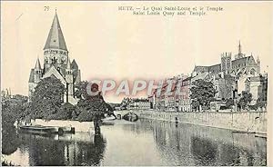 Carte Postale Ancienne Metz Le Quai Saint Louie et le Temple