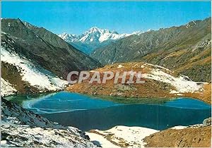 Carte Postale Moderne Vallée d'Aosta Cogne Lac de Loie En arriere plan le Mont Blanc