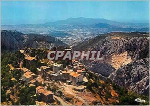 Carte Postale Moderne Evenos Montagne (Var)vue aérienne Au loin le fort de Six Fours