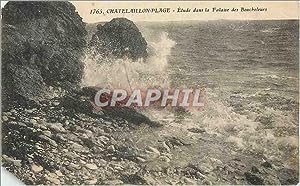 Carte Postale Ancienne Chatelaillon Plage Etude dans la Falaise des Boucholeurs