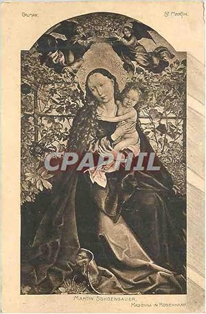 Carte Postale Ancienne Martin Schdengauer Madonna in Rosenhaab